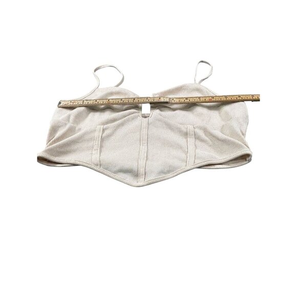 Shein Womens Beige Striped Corset Crop Top - Picture 7 of 8
